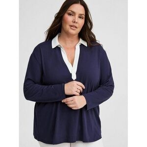 NWT Torrid Heritage Jersey Collared Tee 1X‎